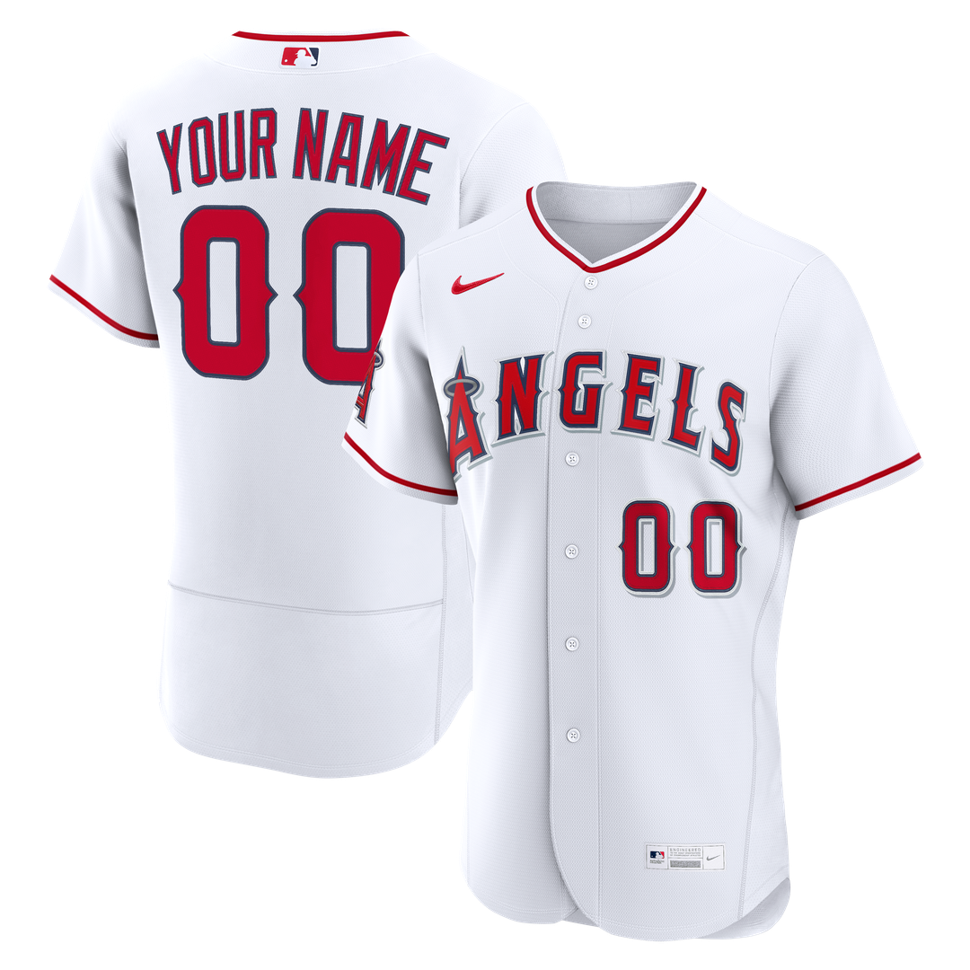 Los Angeles Angels Nike White Home Authentic Custom Jersey product image 1, provided for visual reference and product detail