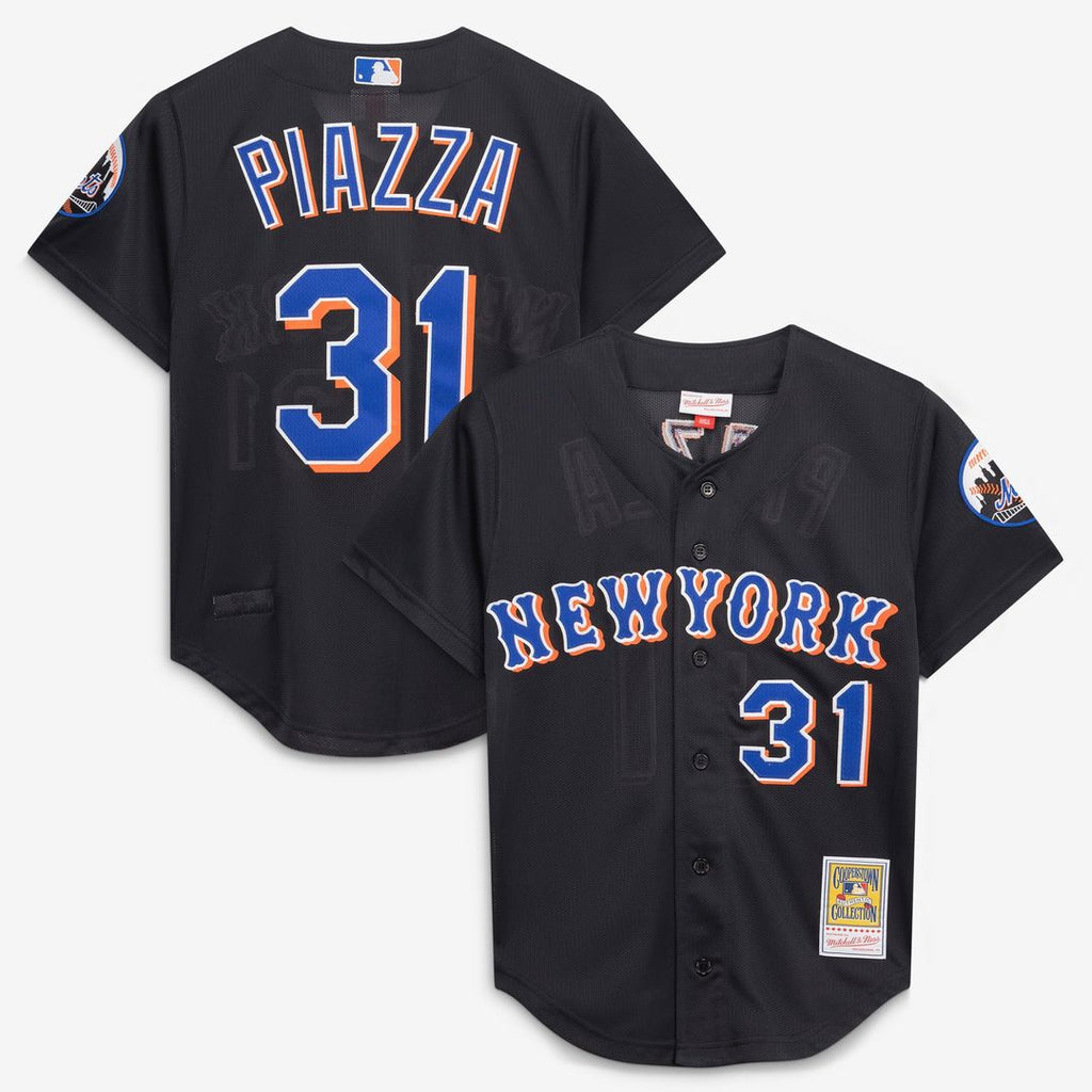 New York Mets Mike Piazza Mitchell & Ness Black Cooperstown Collection 2000 Batting Practice Jersey product image 1,