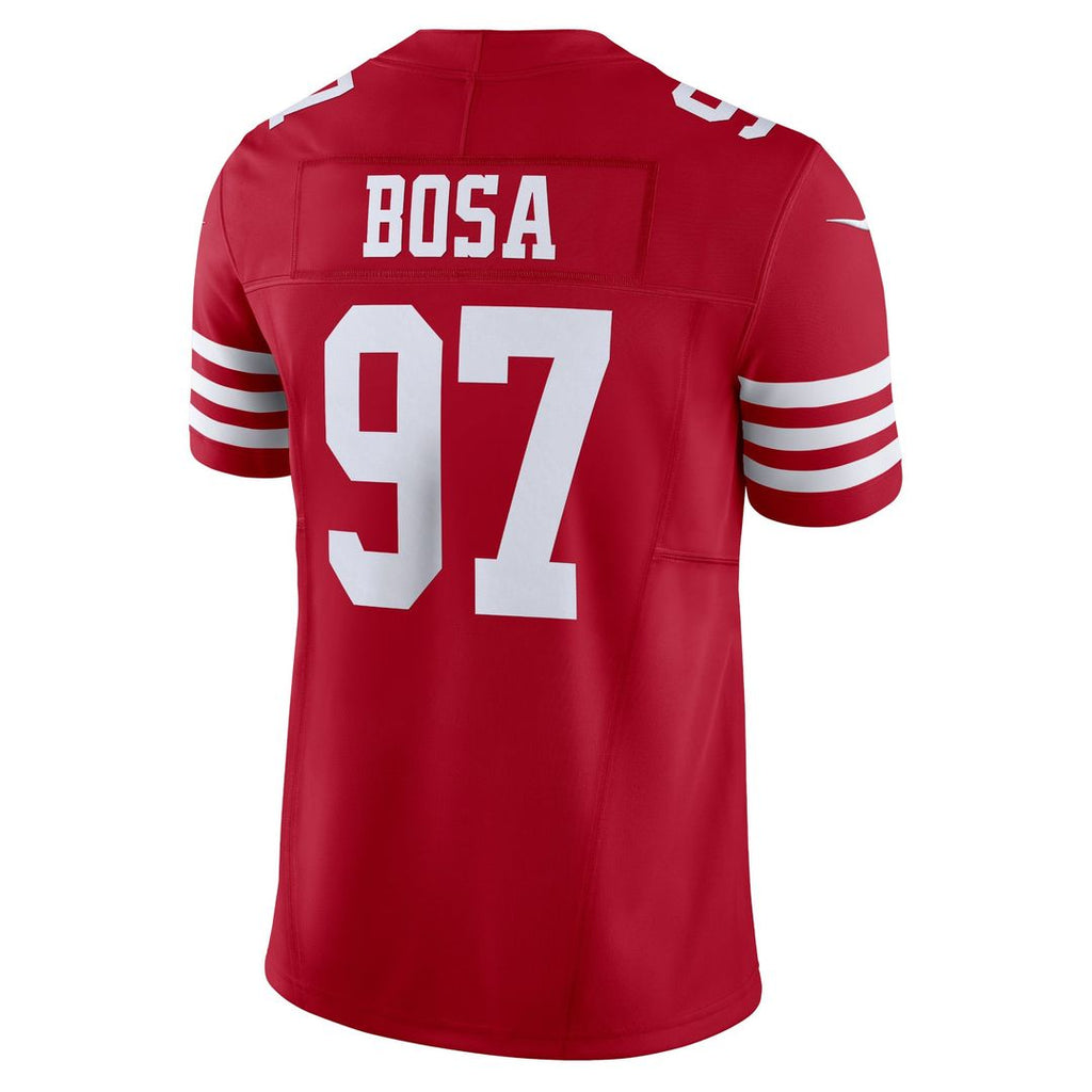 San Francisco 49ers Nick Bosa Nike Scarlet Vapor F.U.S.E. Limited Jersey product image 3, provided for visual reference and