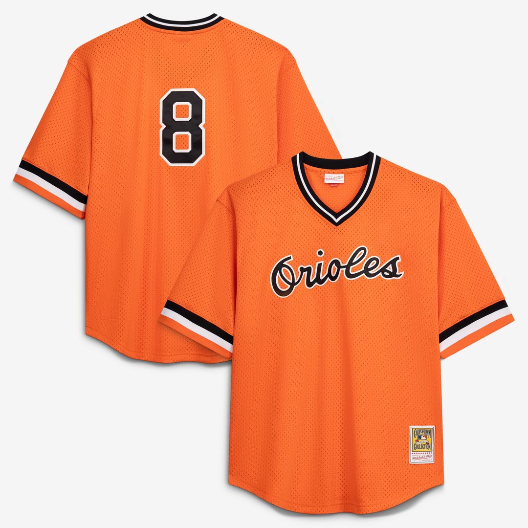 Baltimore Orioles Cal Ripken Jr. Profile Orange Big & Tall Cooperstown Collection Mesh Batting Practice Jersey product image