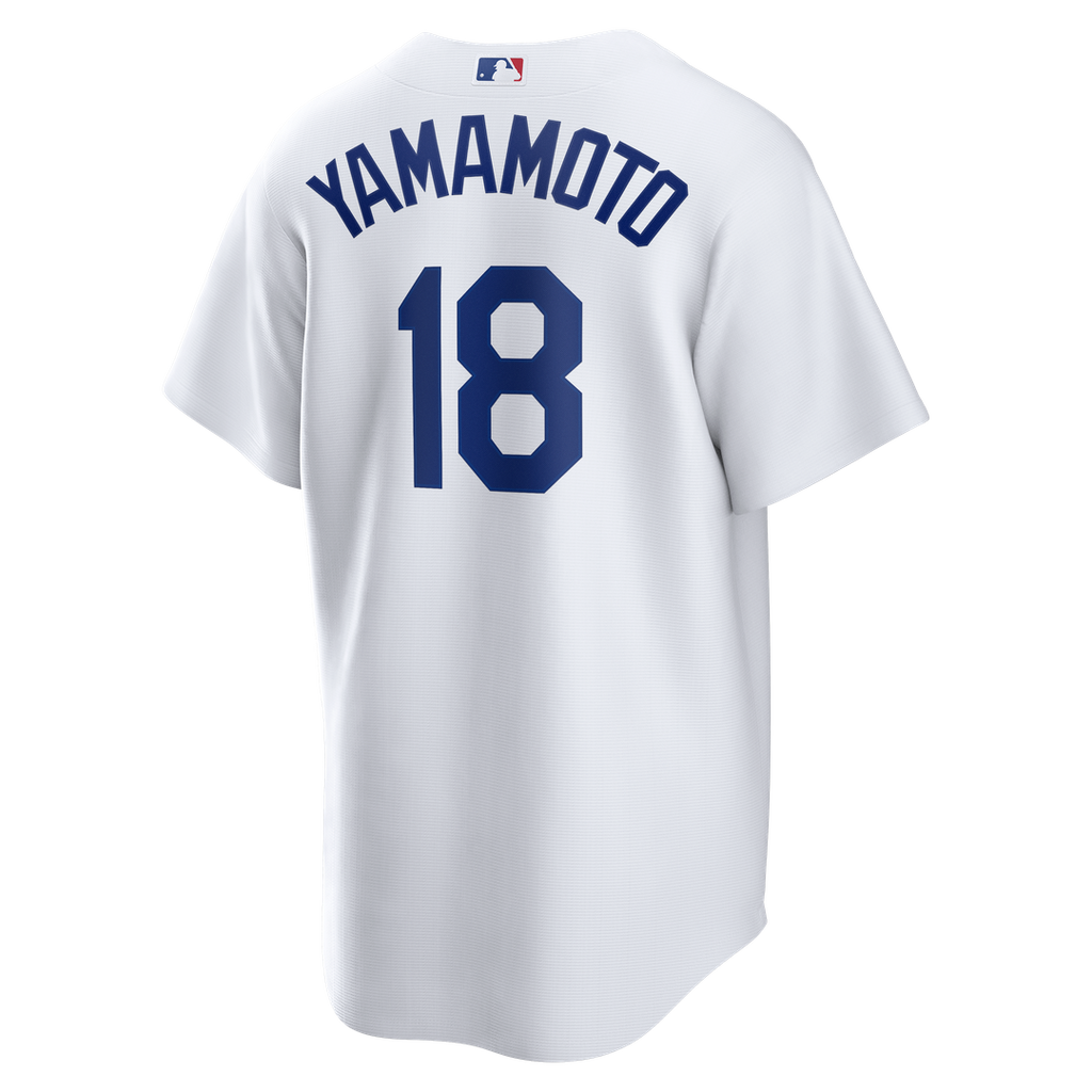 Los Angeles Dodgers Yoshinobu Yamamoto Nike White Home Replica Jersey product image 3, provided for visual reference and