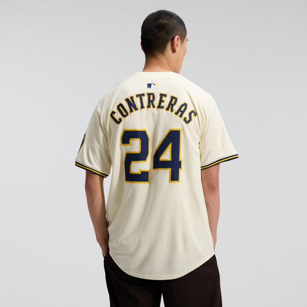 Milwaukee Brewers William Contreras Nike Cream Home Limited Player Jersey product image 3, provided for visual reference and