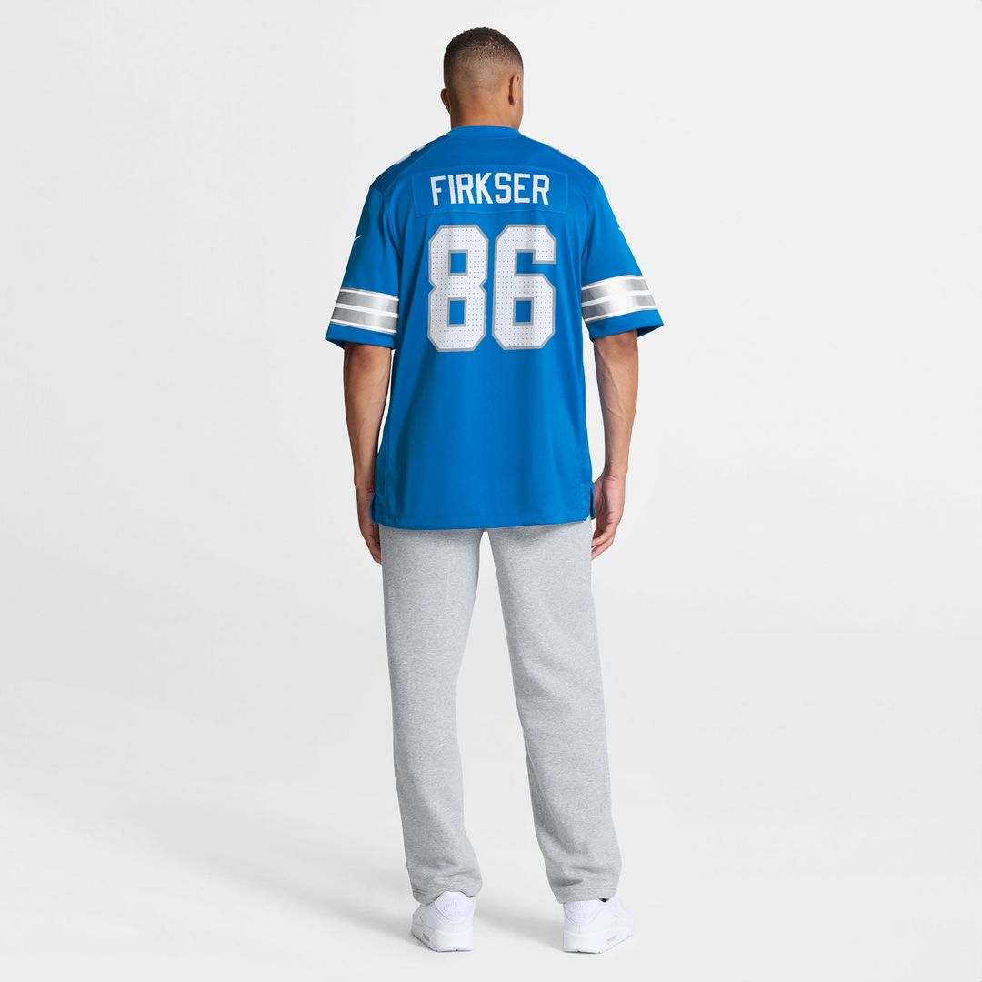 Detroit Lions Anthony Firkser Nike Blue Team Game Jersey product image 5, provided for visual reference and product detail