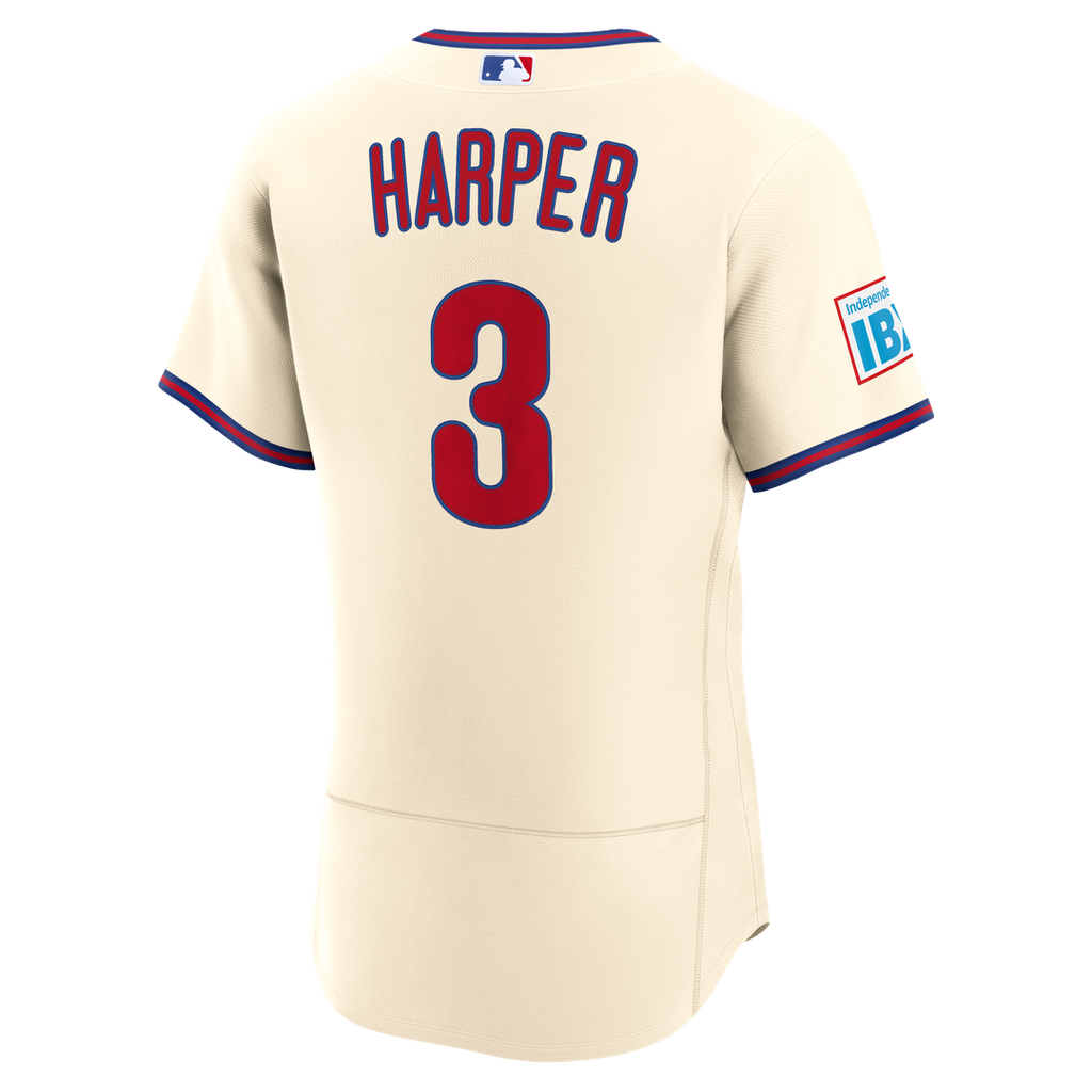 Philadelphia Phillies Bryce Harper Nike White Home Authentic Sponsor Patch Jersey product image 12, provided for visual