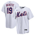 New York Mets Bo Bichette Nike White Home Replica Jersey product image 1, provided for visual reference and product detail