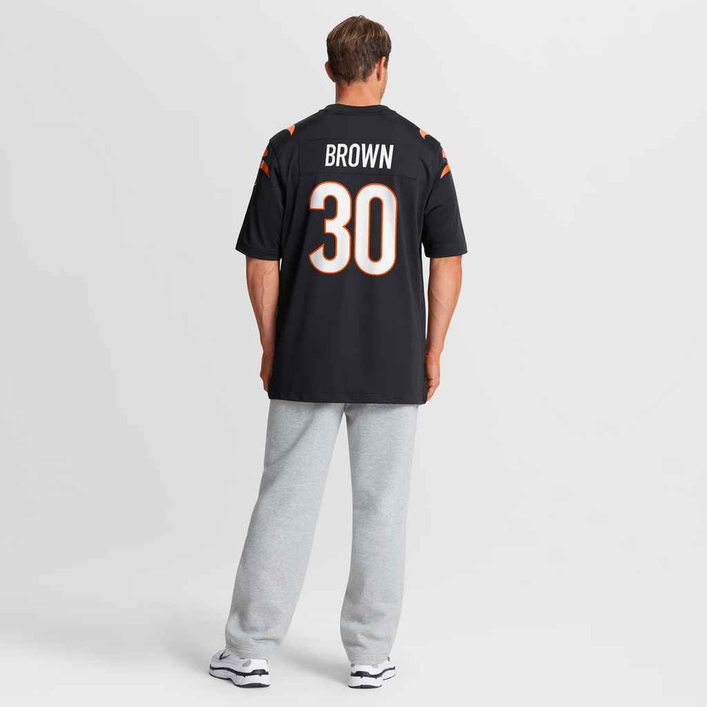 Cincinnati Bengals Chase Brown Nike Black Team Game Jersey product image 8, provided for visual reference and product detail