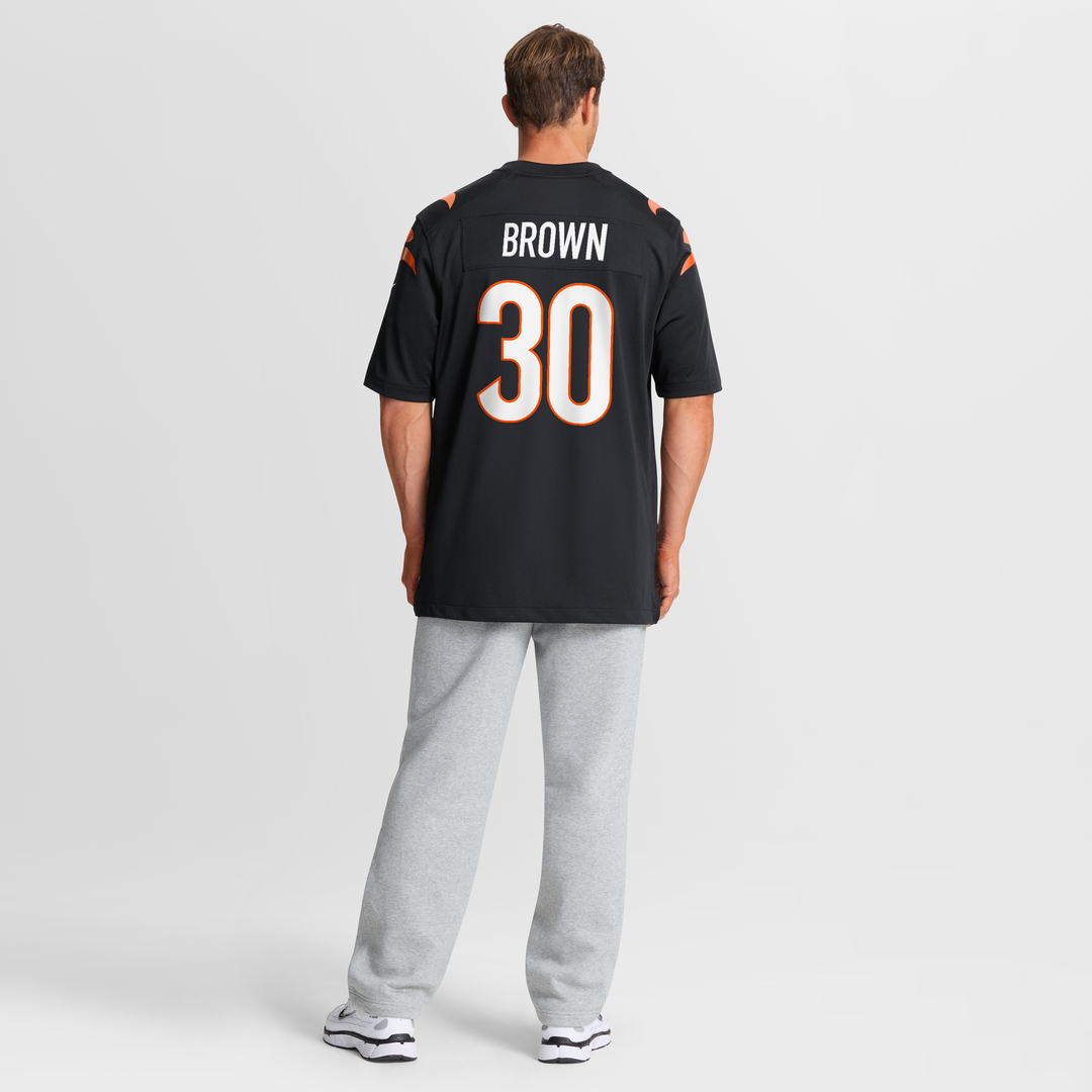 Cincinnati Bengals Chase Brown Nike Black Team Game Jersey product image 8, provided for visual reference and product detail