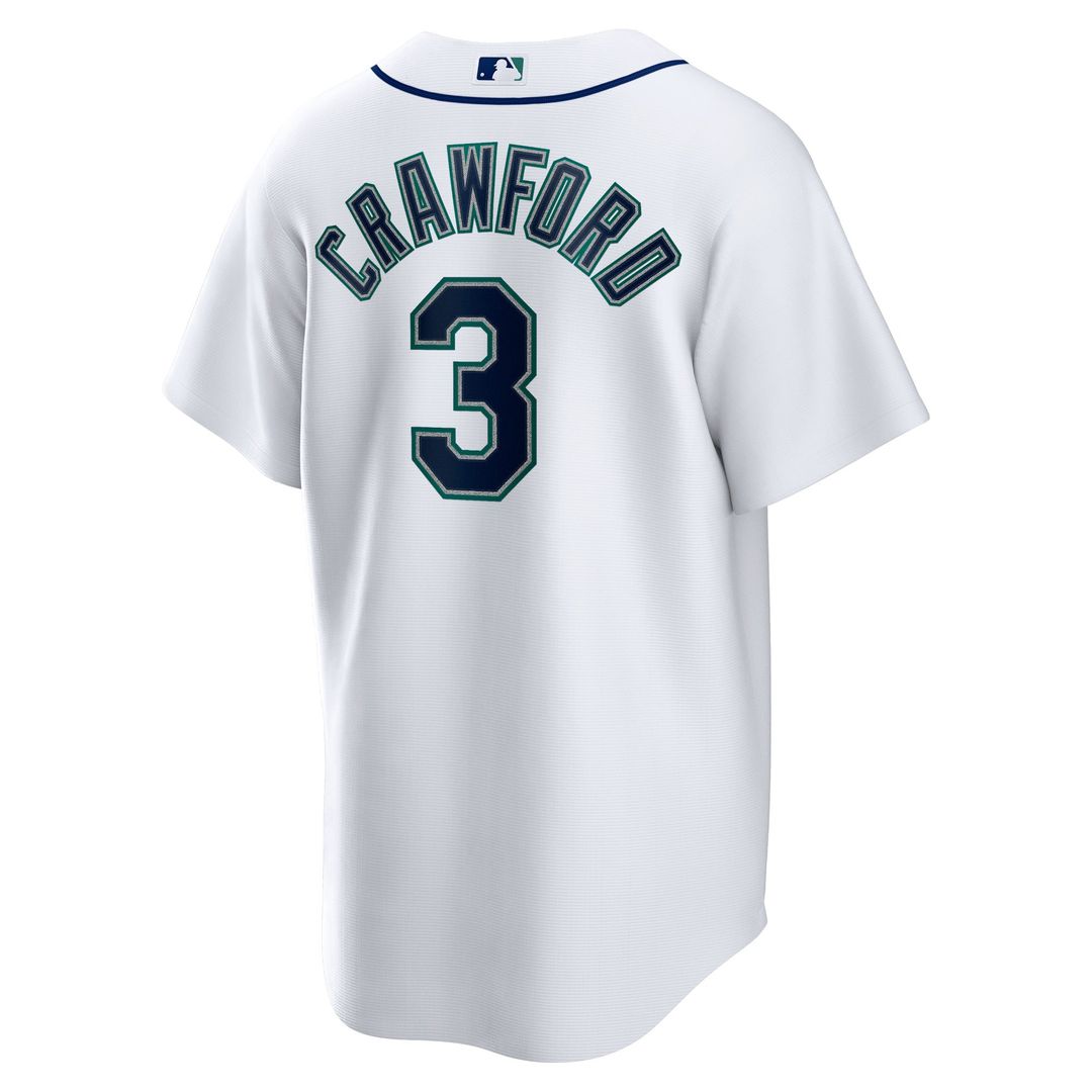 Seattle Mariners JP Crawford Nike White Home Replica Jersey product image 3, provided for visual reference and product