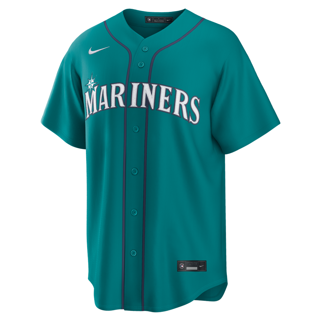 Seattle Mariners Cal Raleigh Nike Teal Alternate Replica Jersey product image 2, provided for visual reference and product