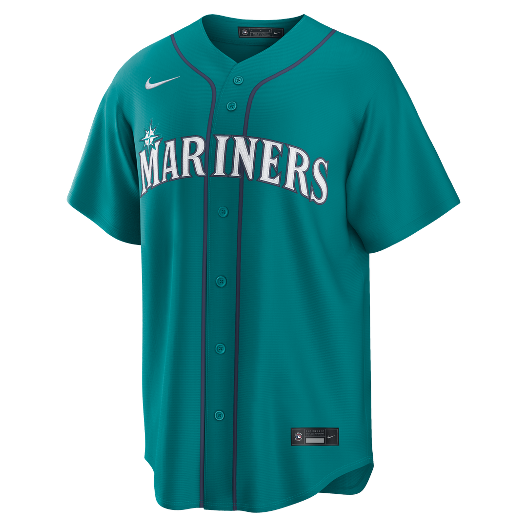 Seattle Mariners Cal Raleigh Nike Teal Alternate Replica Jersey product image 2, provided for visual reference and product
