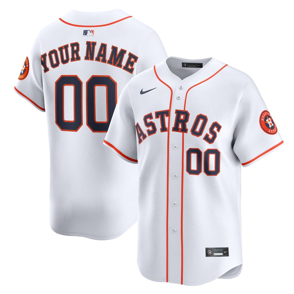 Houston Astros Nike White Home Limited Custom Jersey product image 4, provided for visual reference and product detail review