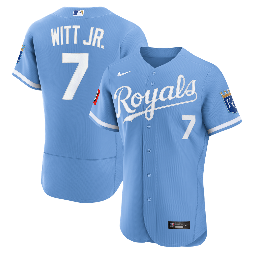 Kansas City Royals Bobby Witt Jr. Nike Light Blue Alternate Authentic Sponsor Patch Jersey product image 4, provided for