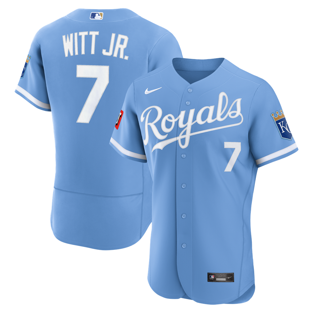 Kansas City Royals Bobby Witt Jr. Nike Light Blue Alternate Authentic Sponsor Patch Jersey product image 4, provided for