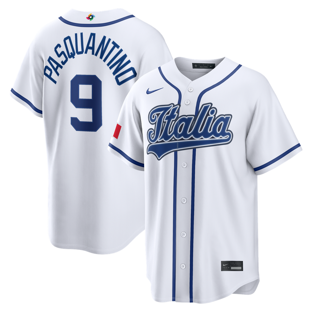 Italy Baseball Vinnie Pasquantino Nike White 2026 World Baseball Classic Home Stadium Jersey product image 1, provided for