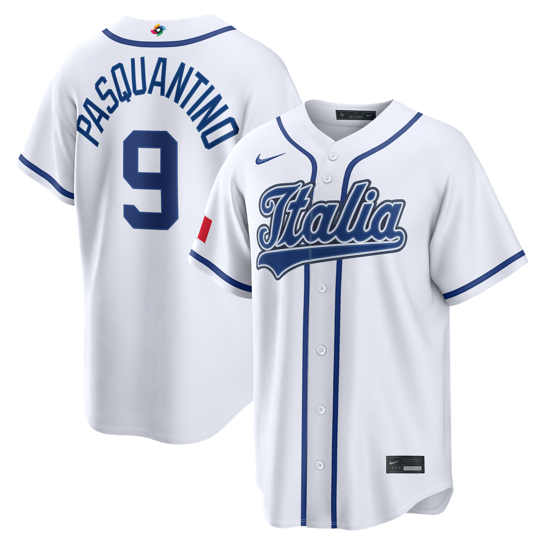 Italy Baseball Vinnie Pasquantino Nike White 2026 World Baseball Classic Home Stadium Jersey product image 1, provided for
