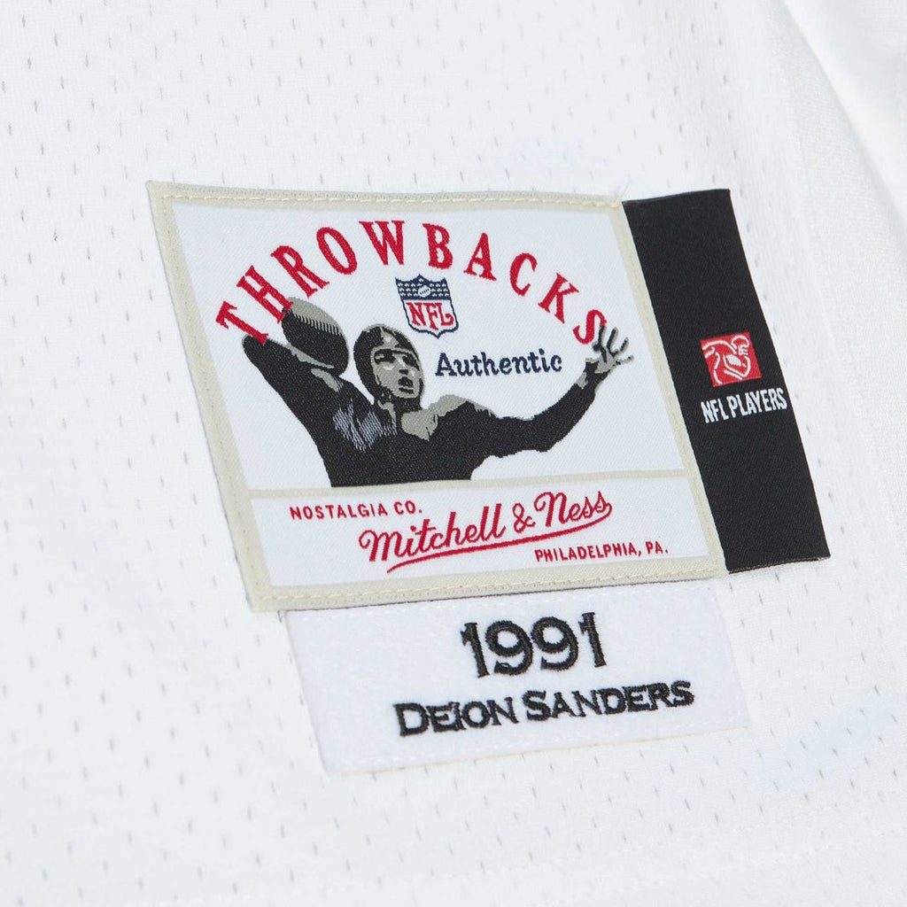 Atlanta Falcons 1991 Deion Sanders Mitchell & Ness White Authentic Throwback Retired Player Jersey product image 5, provided