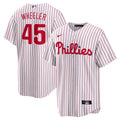 Philadelphia Phillies Zack Wheeler Nike White Home Replica Jersey product image 1, provided for visual reference and product