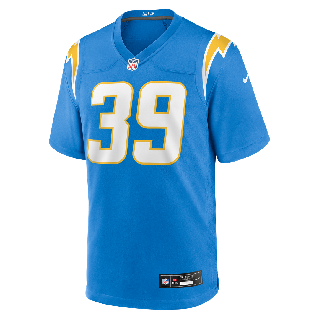 Los Angeles Chargers Eric Rogers Nike Powder Blue Team Game Jersey product image 2, provided for visual reference and