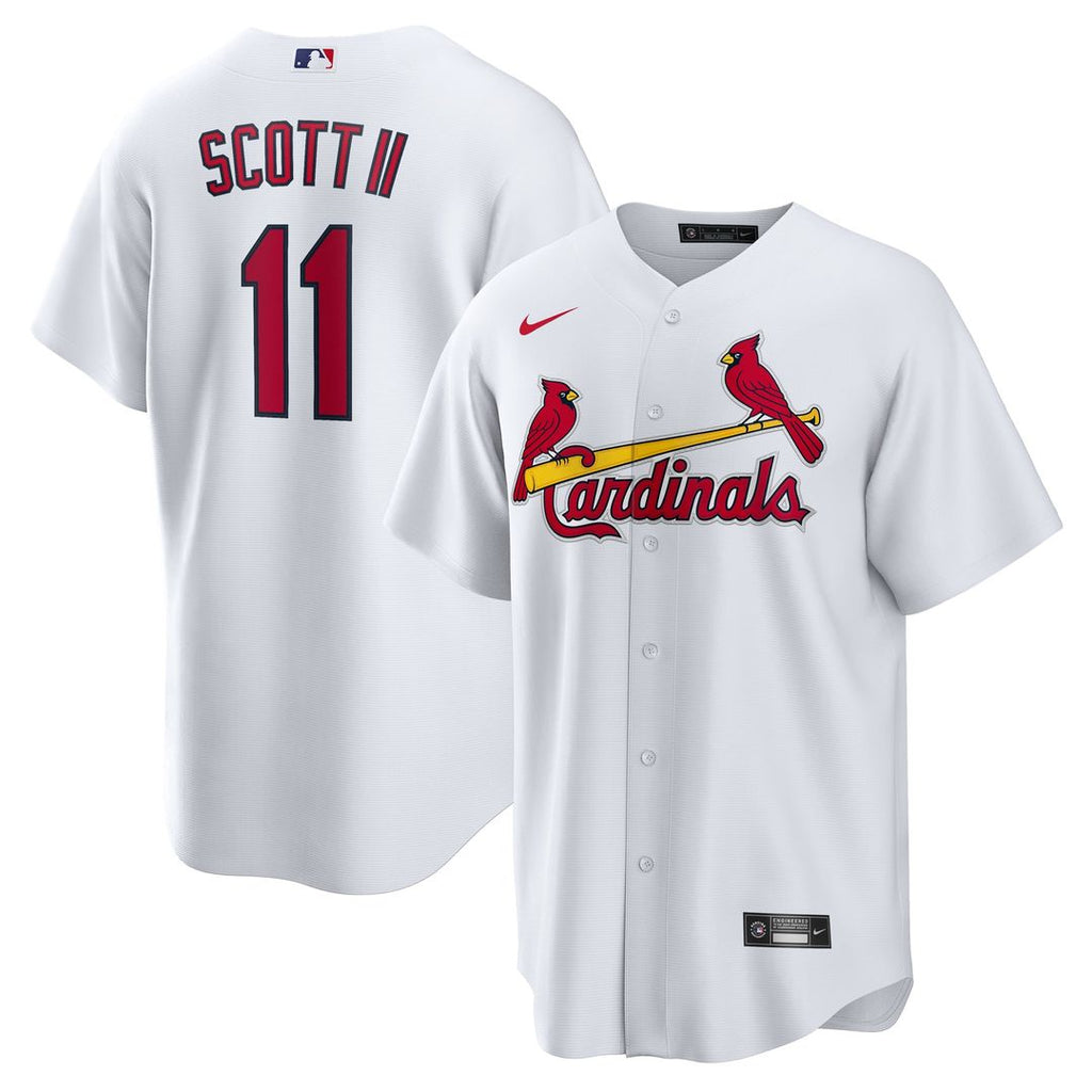 St. Louis Cardinals Victor Scott II Nike White Home Replica Jersey product image 1, provided for visual reference and