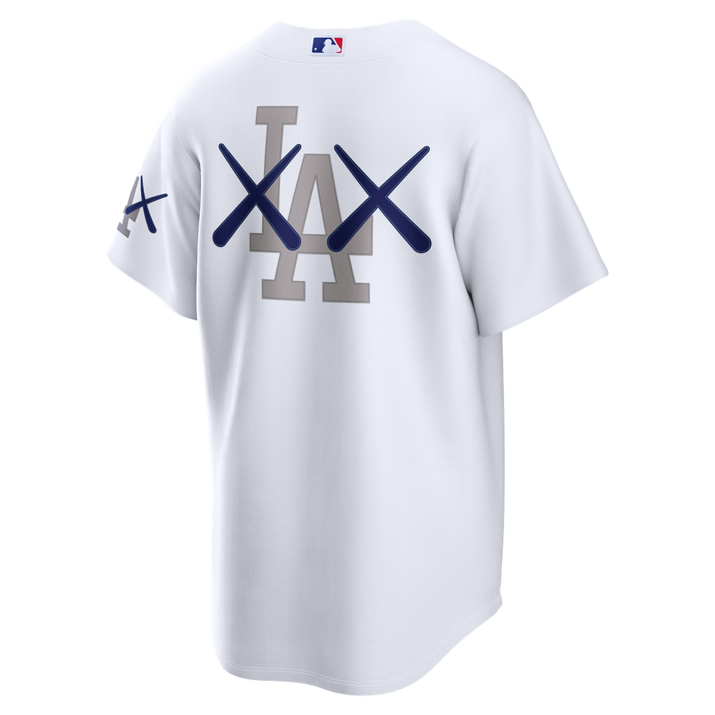 Los Angeles Dodgers Nike x KAWS White Stadium Jersey product image 3, provided for visual reference and product detail review