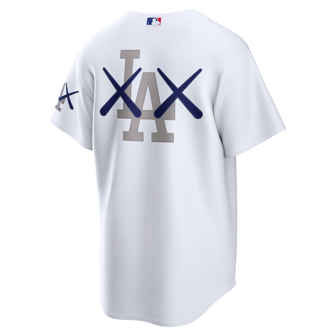 Los Angeles Dodgers Nike x KAWS White Stadium Jersey product image 3, provided for visual reference and product detail review
