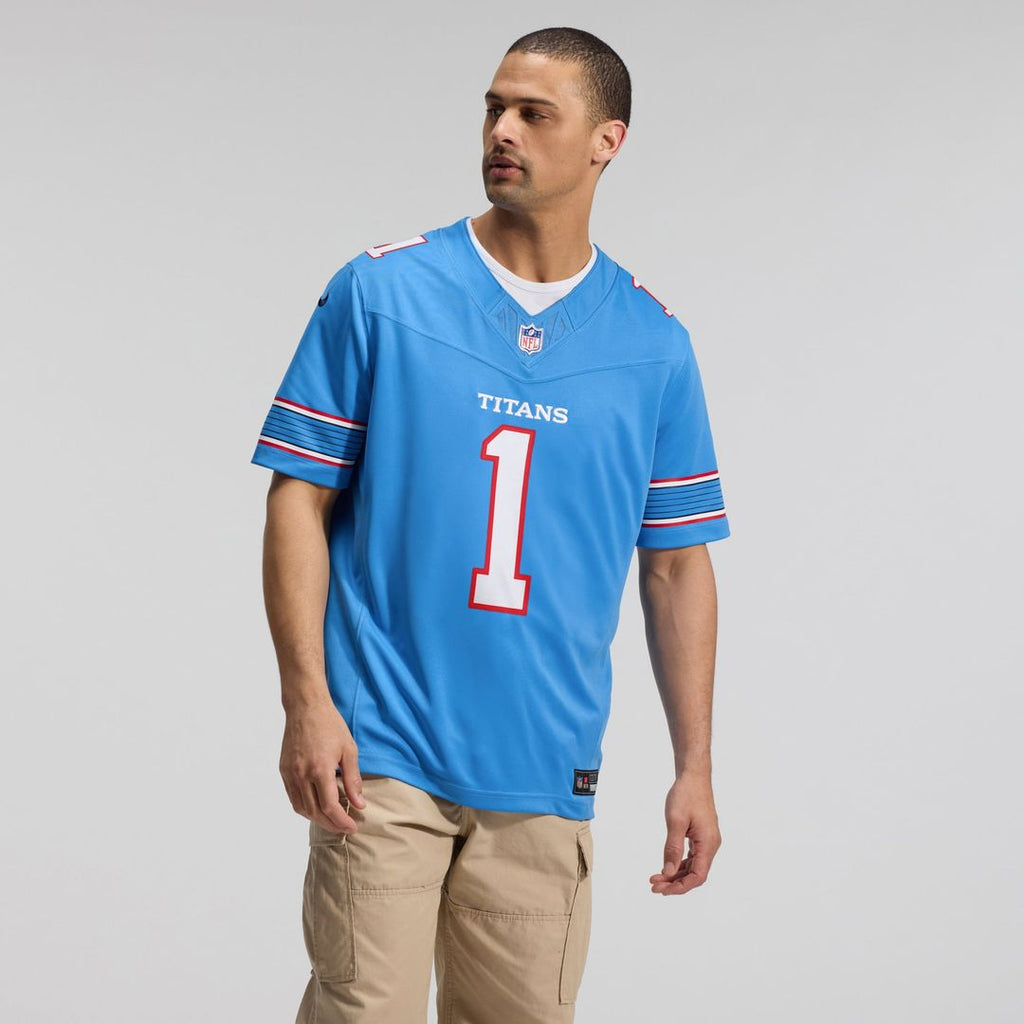 Tennessee Titans Cameron Ward Nike Light Blue Team Vapor F.U.S.E. Stitched Limited Jersey product image 4, provided for
