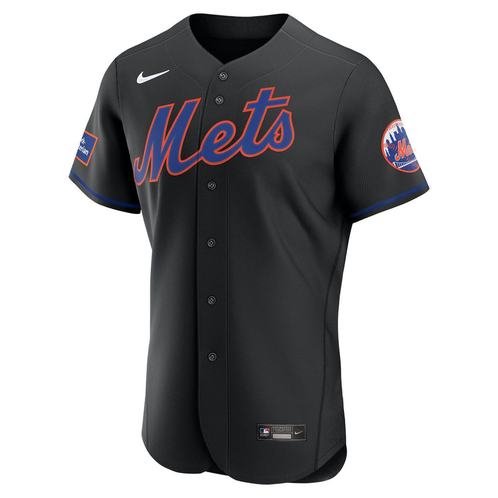 New York Mets Nike Black Alternate Sponsor Patch Authentic Jersey product image 2, provided for visual reference and product