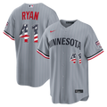 Fourth of July Minnesota Twins Joe Ryan Nike Gray USA 250 Stadium Jersey product image 1, provided for visual reference and