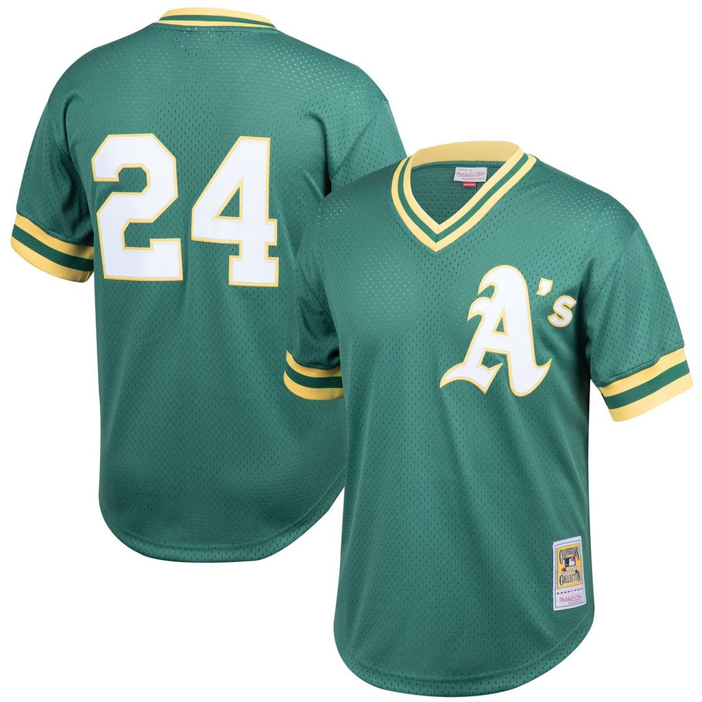 Athletics Rickey Henderson Mitchell & Ness Green Cooperstown Collection Big & Tall Mesh Batting Practice Jersey product