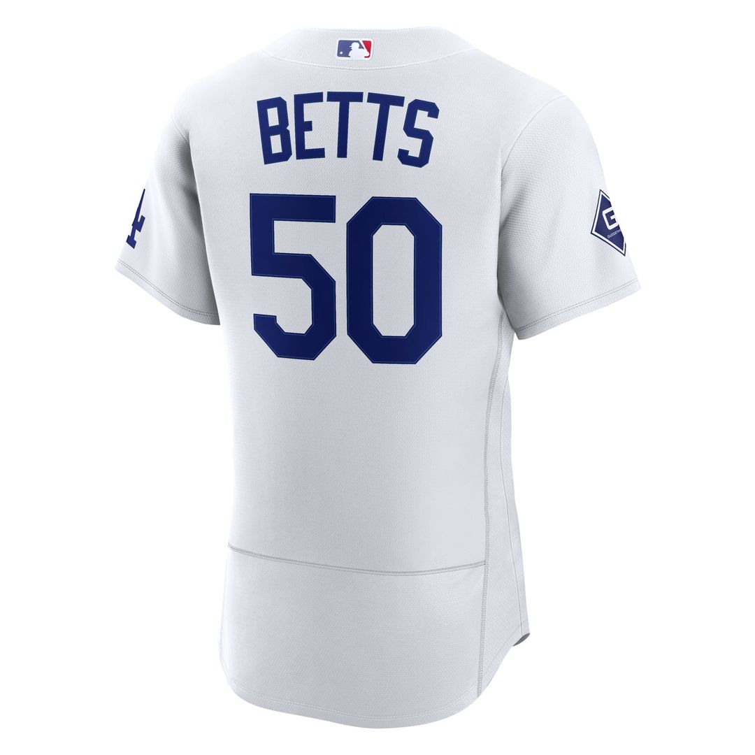 Los Angeles Dodgers Mookie Betts Nike White Home Authentic Sponsor Patch Jersey product image 3, provided for visual