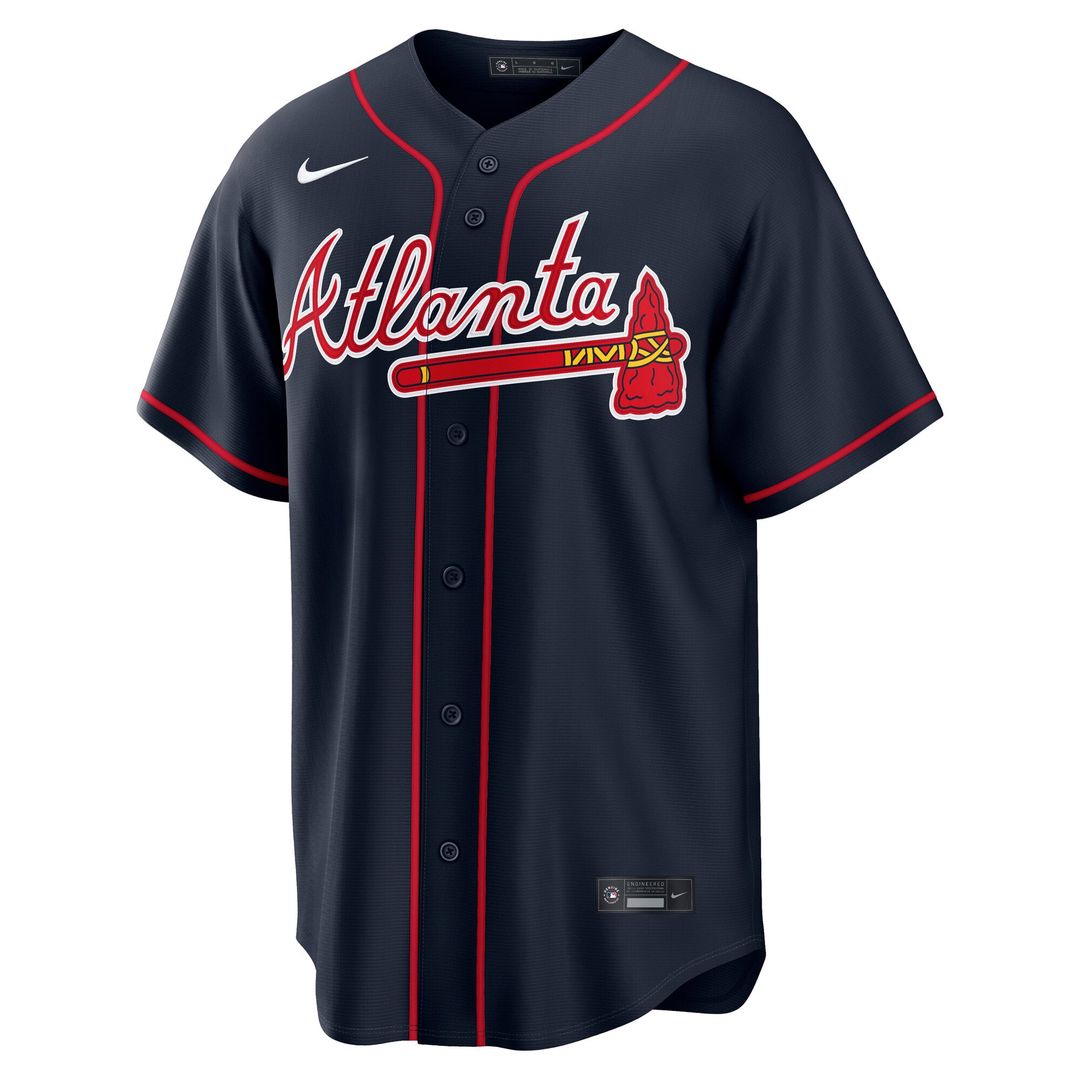 Atlanta Braves Austin Riley Nike Navy Alternate Replica Jersey product image 2, provided for visual reference and product