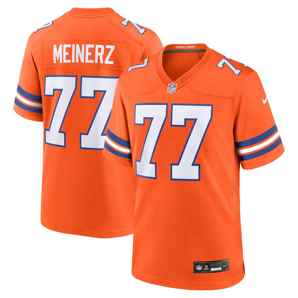 Denver Broncos Quinn Meinerz Nike Orange Alternate Game Jersey product image 1, provided for visual reference and product