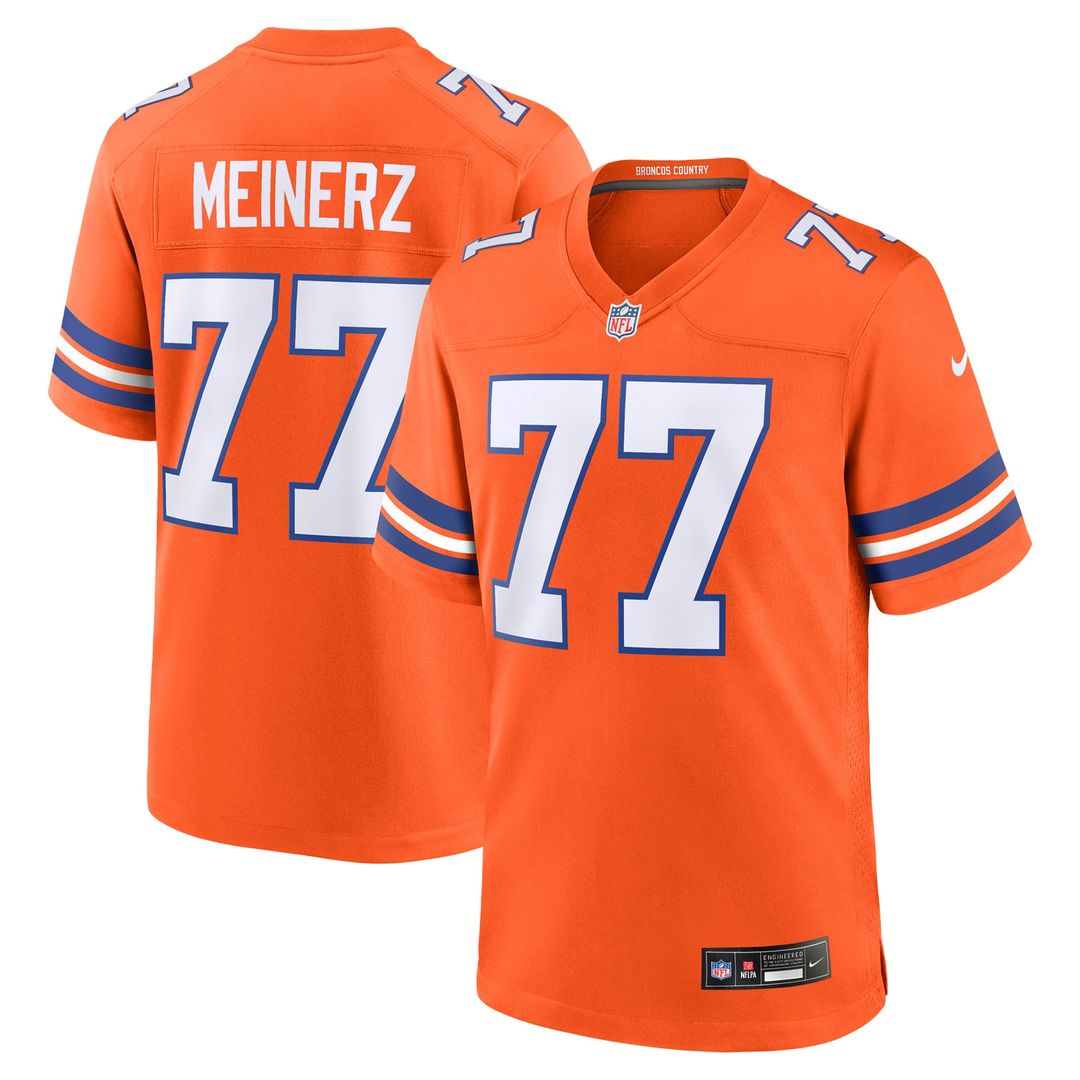 Denver Broncos Quinn Meinerz Nike Orange Alternate Game Jersey product image 1, provided for visual reference and product