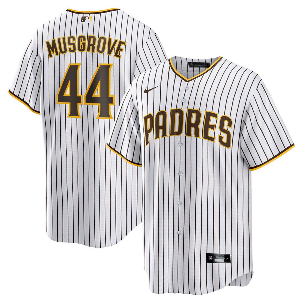 San Diego Padres Joe Musgrove Nike White Home Replica Jersey product image 1, provided for visual reference and product