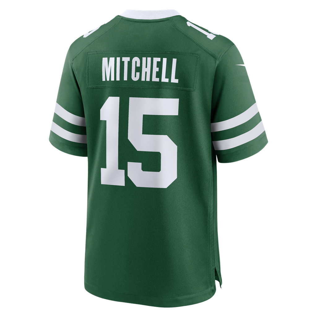 New York Jets Adonai Mitchell Nike Legacy Green Team Game Jersey product image 3, provided for visual reference and product