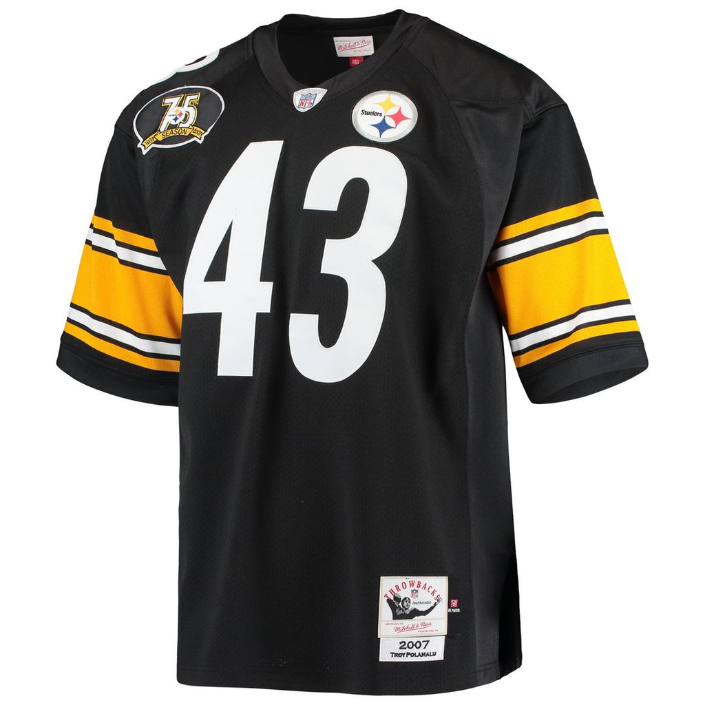 Pittsburgh Steelers 2007 Troy Polamalu Mitchell & Ness Black Authentic Throwback Retired Player Jersey product image 2,