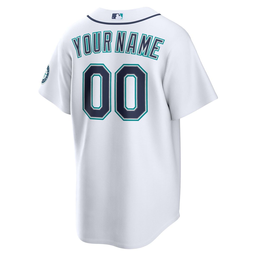 Seattle Mariners Nike White Home Stadium Custom Jersey product image 3, provided for visual reference and product detail