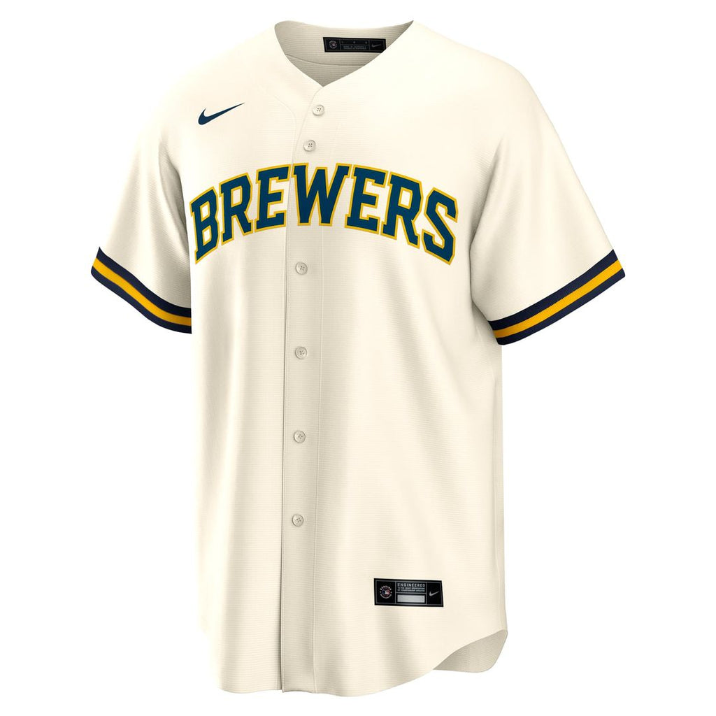 Milwaukee Brewers Sal Frelick Nike Cream Home Replica Player Jersey product image 2, provided for visual reference and