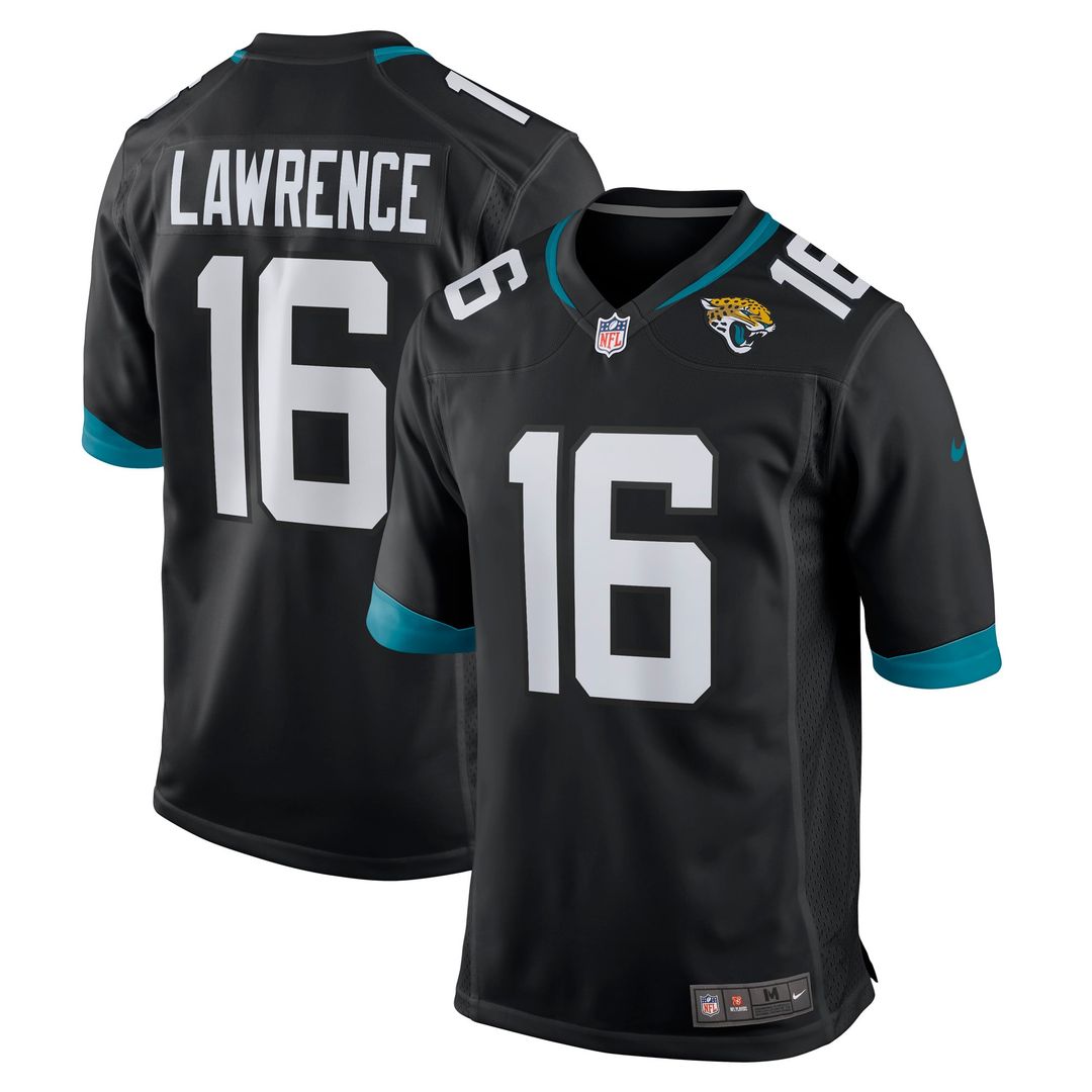 Jacksonville Jaguars Trevor Lawrence Nike Black Alternate Game Jersey product image 7, provided for visual reference and