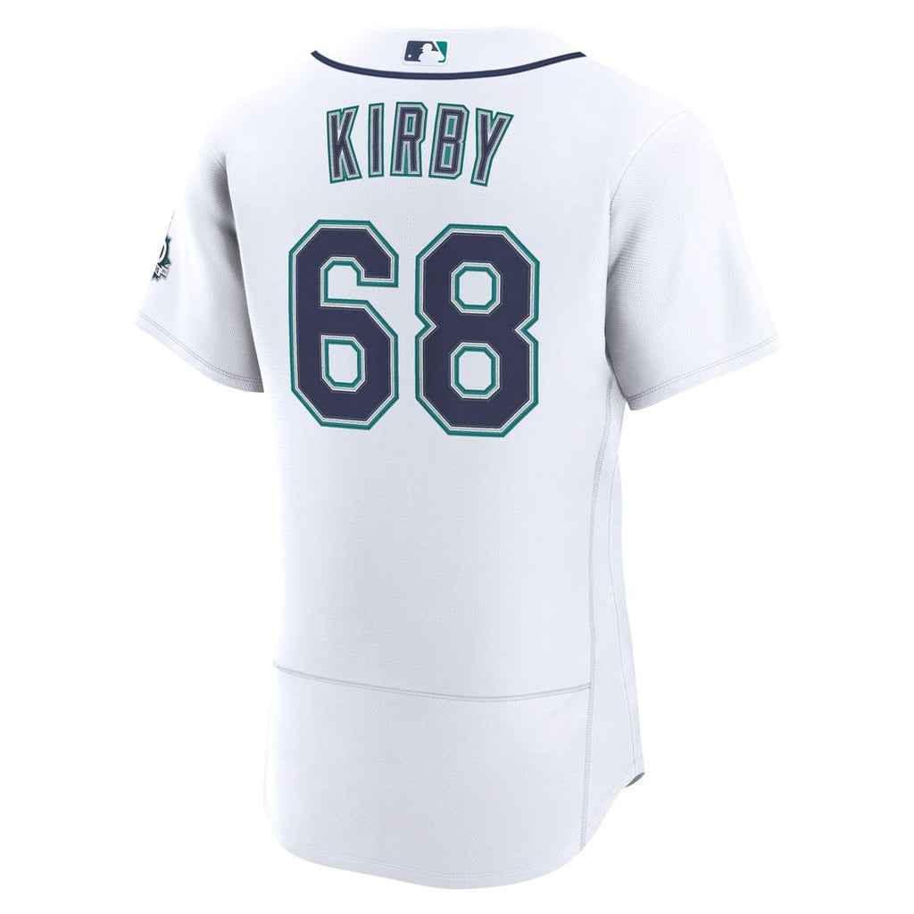 Seattle Mariners George Kirby Nike White Home 50th Season Authentic Jersey product image 3, provided for visual reference