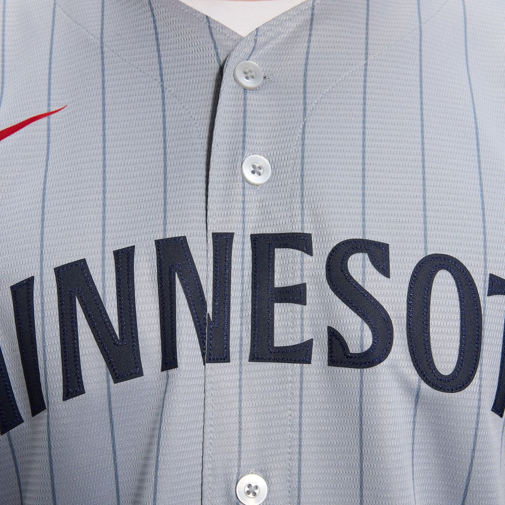 Minnesota Twins Nike Gray Road Replica Team Jersey product image 8, provided for visual reference and product detail review