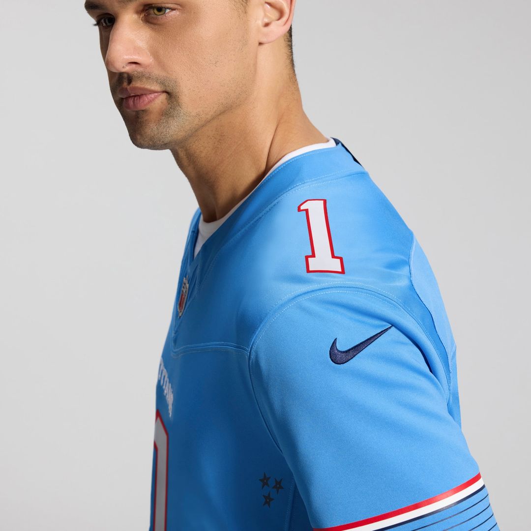 Tennessee Titans Cameron Ward Nike Light Blue Team Vapor F.U.S.E. Stitched Limited Jersey product image 21, provided for