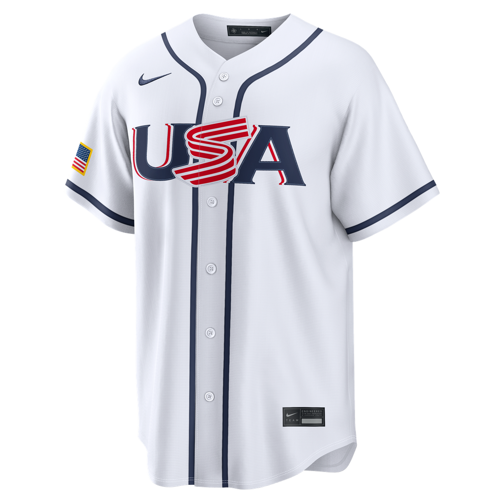 USA Baseball Cal Raleigh Nike White 2026 World Baseball Classic Home Stadium Jersey product image 2, provided for visual