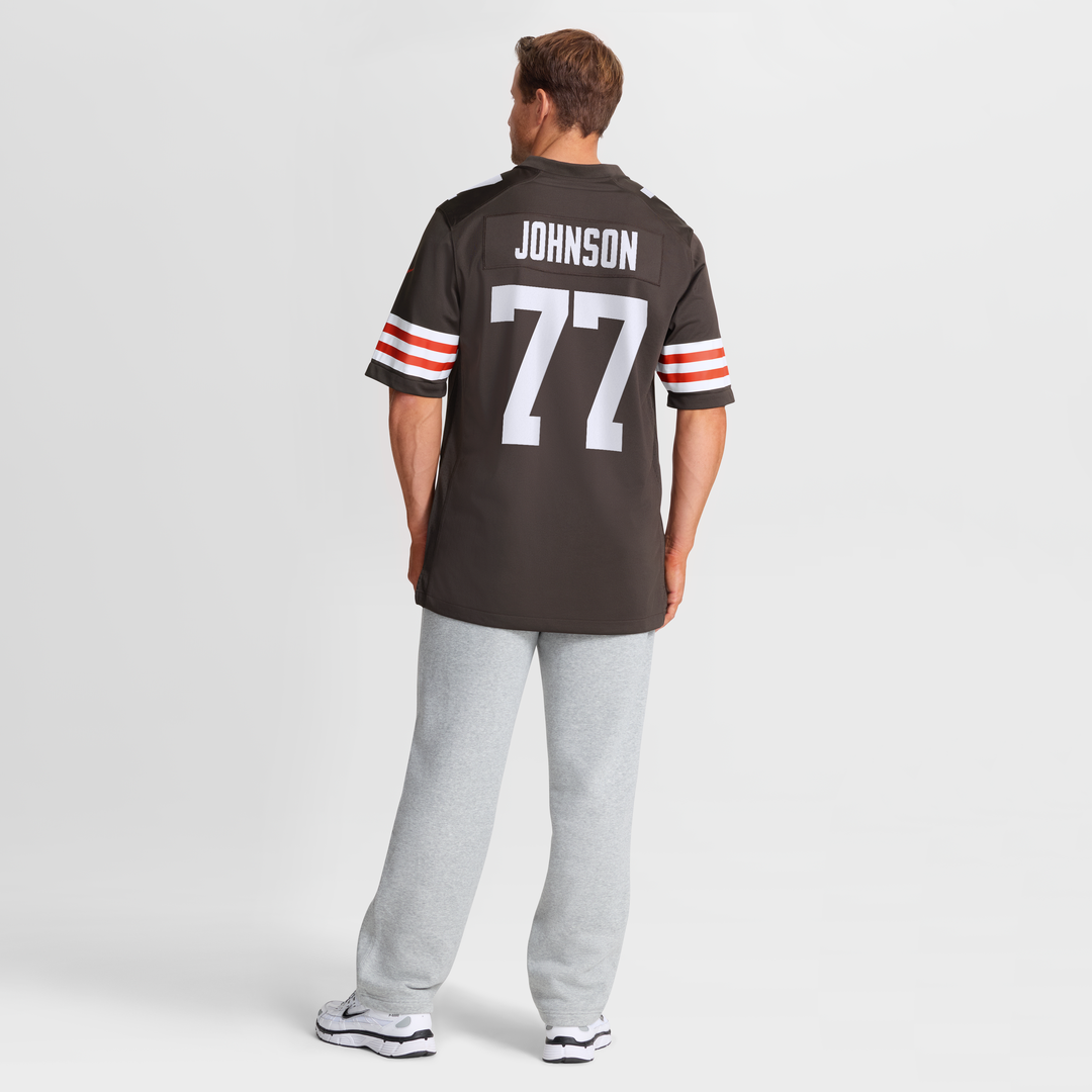 Cleveland Browns Zion Johnson Nike Brown Team Game Jersey product image 5, provided for visual reference and product detail