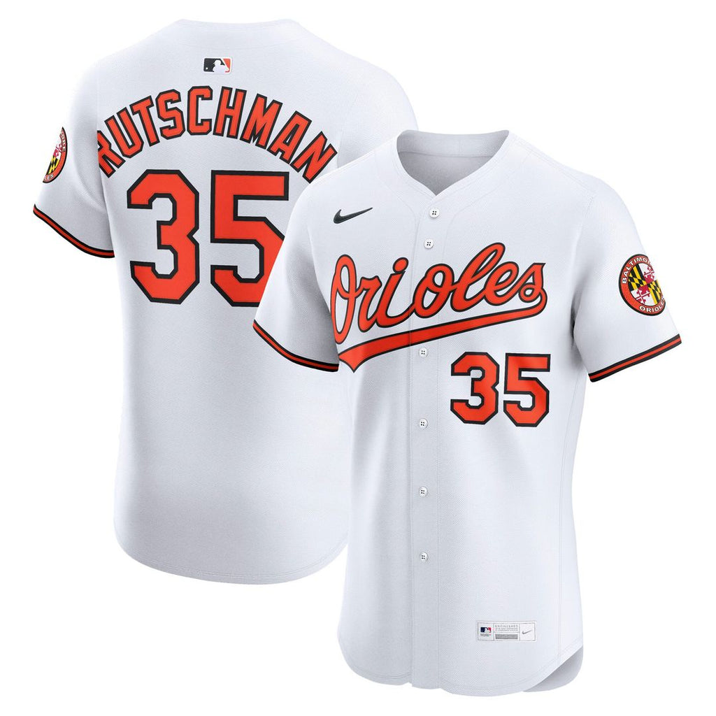 Baltimore Orioles Adley Rutschman Nike White Home Elite Jersey product image 4, provided for visual reference and product