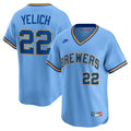 Milwaukee Brewers Christian Yelich Nike Powder Blue Cooperstown Collection Limited Jersey product image 1, provided for