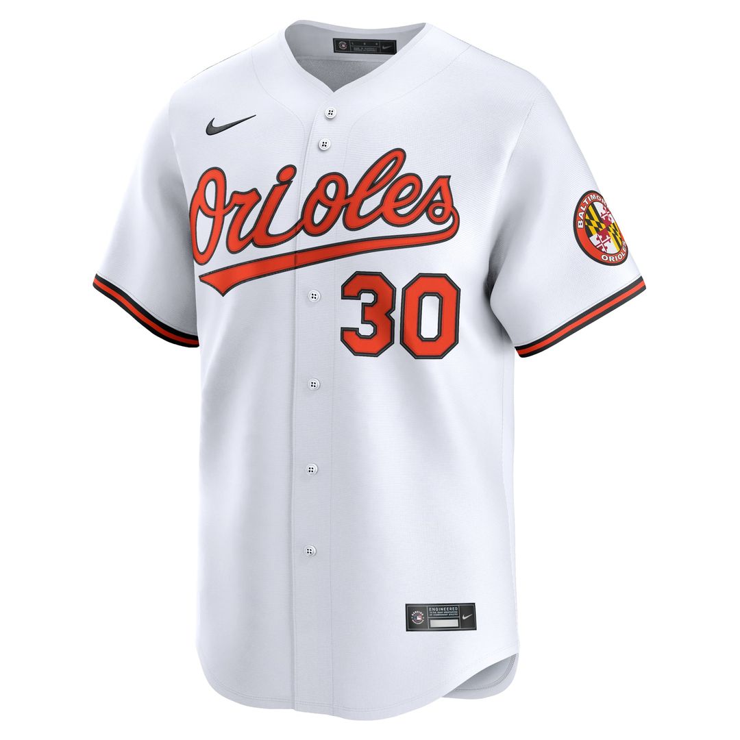 Baltimore Orioles Grayson Rodriguez Nike White Home Limited Player Jersey product image 2, provided for visual reference and