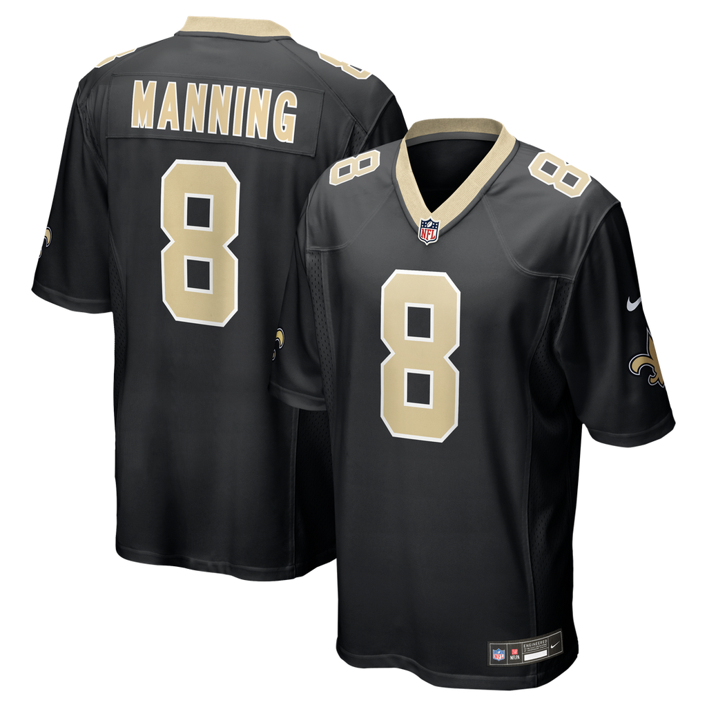 New Orleans Saints Archie Manning Nike Black Game Retired Player Jersey product image 1, provided for visual reference and