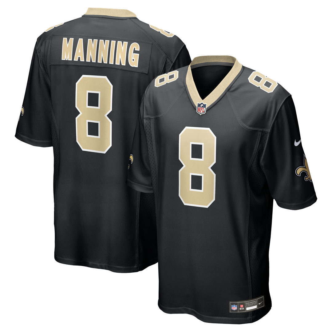 New Orleans Saints Archie Manning Nike Black Game Retired Player Jersey product image 1, provided for visual reference and