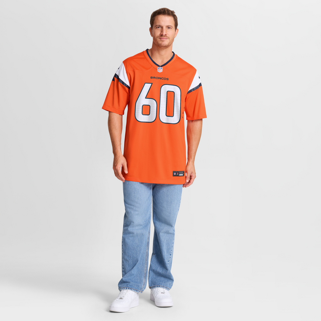 Denver Broncos Luke Wattenberg Nike Orange Team Game Jersey product image 7, provided for visual reference and product